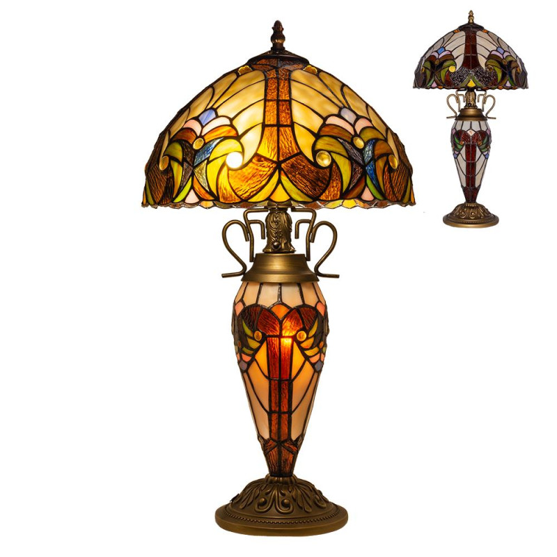 PREZENT TIFFANY XX. 2xE27/60W,1xE14/7W,TABLE BIG