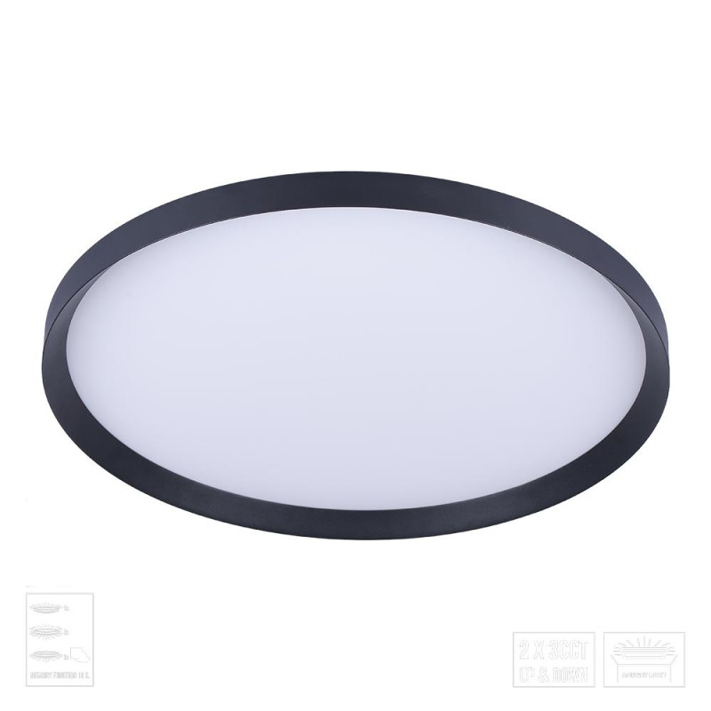 LUXERA ADRA LED/42W+13W,3000-6000K, BLACK