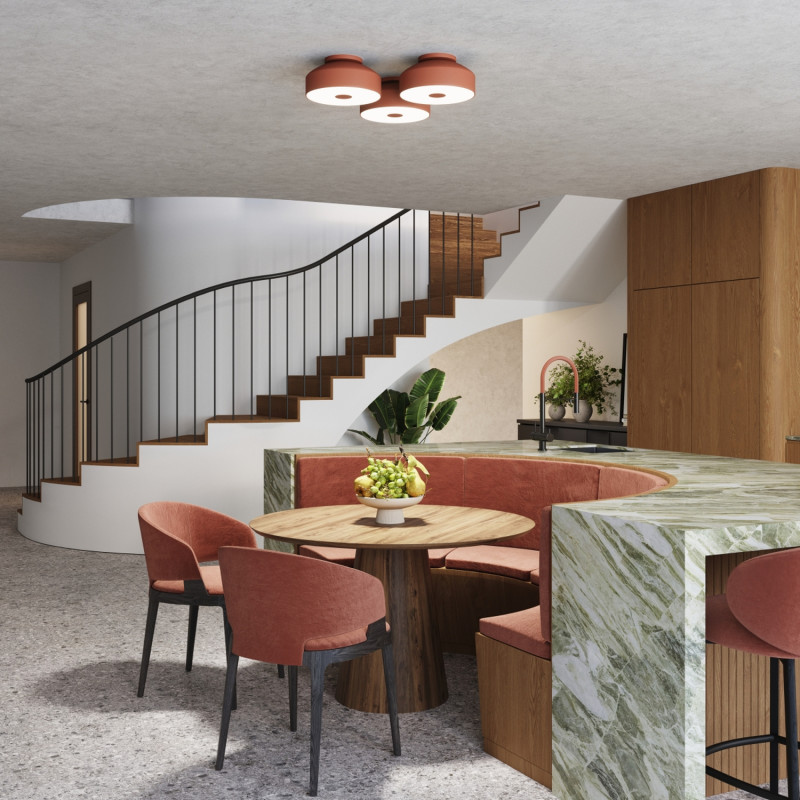 Sollux Stropné svietidlo OMIQ červená okrová