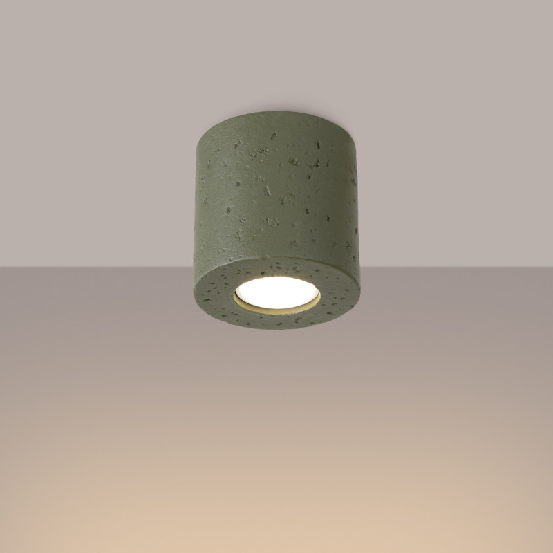 Sollux Stropné svietidlo ORBIS betón olivovo zelená