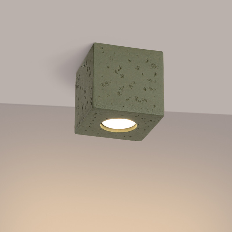 Sollux Stropné svietidlo QUAD betón olivovo zelená