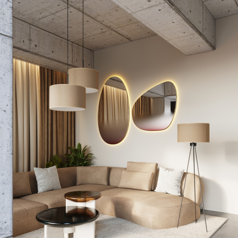 Sollux Stojacia lampa NEVIA béžová