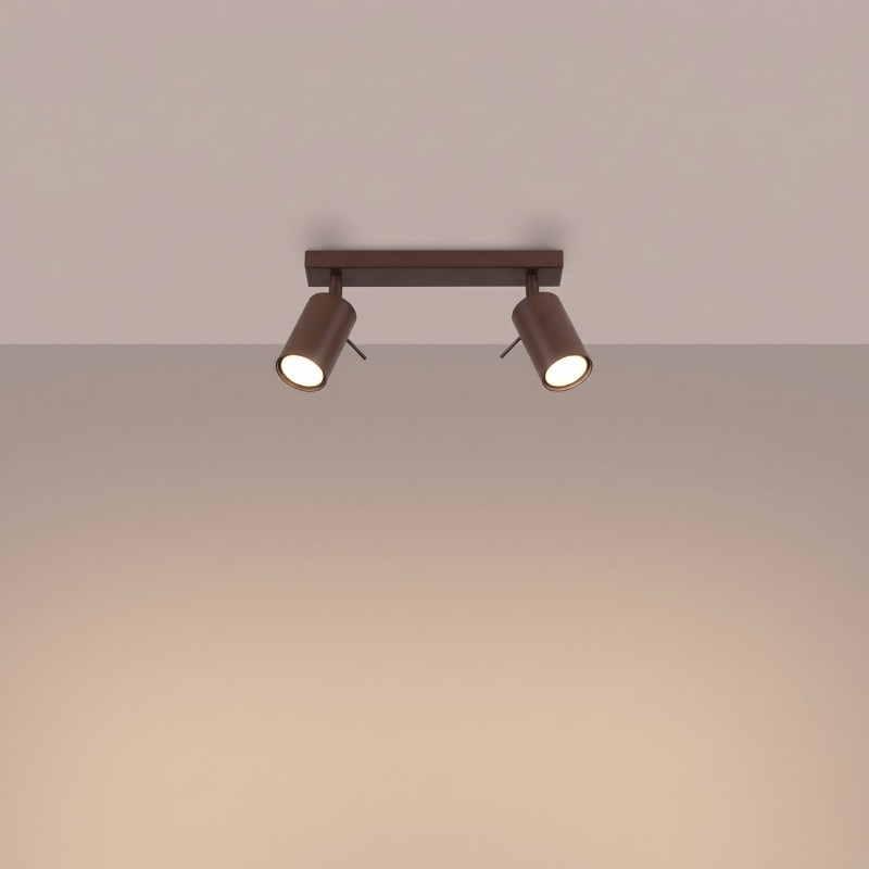 Sollux Stropné svietidlo RING 2 hnedé