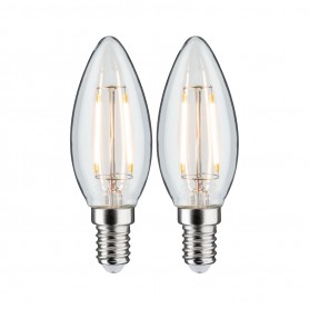 LED svíčka Filament E14 230V 2x2,7W 2700K čirá - PAULMANN