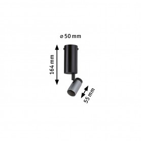 Neordic nástěnné/stropní svítidlo Runa GU10 230V max. 20W černá/antracit - PAULMANN