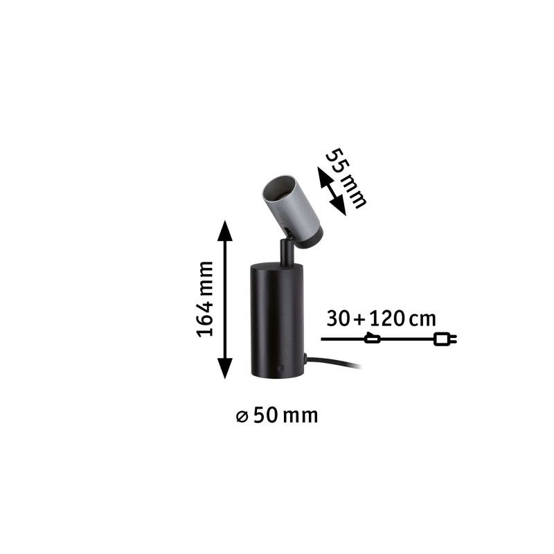 Neordic stolní lampa Runa GU10 max. 20W černá/antracit - PAULMANN