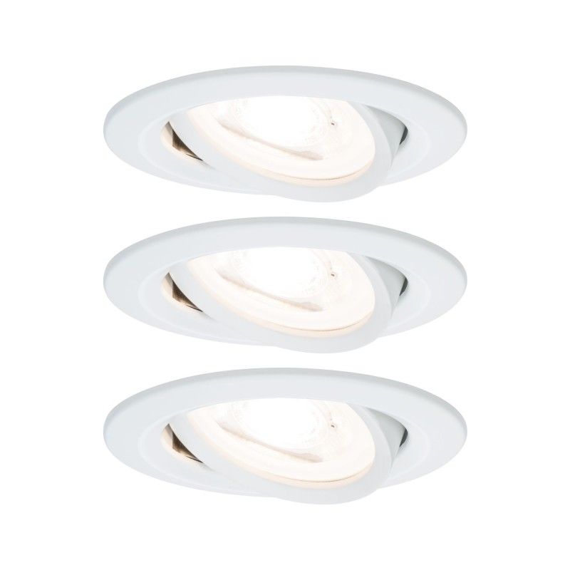 Vestavné svítidlo LED Nova kruhové 3x6,5W GU10 bílá mat nastavitelné 934.31 - PAULMANN