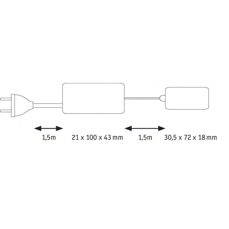 Nábytkové svítidlo Clever Connect trafo max. 12W 12V DC včetně 3-násobného rozbočovače bílá - PAULMANN