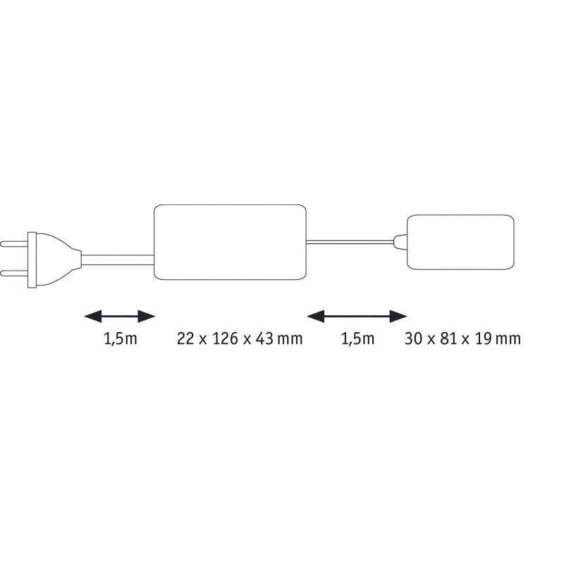 Nábytkové svítidlo Clever Connect trafo max. 25W 12V DC včetně 4-násobného rozbočovače bílá - PAULMANN