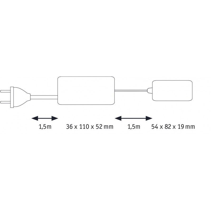 Nábytkové svítidlo Clever Connect trafo max. 36W 12V DC včetně 8-násobného rozbočovače bílá - PAULMANN