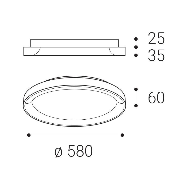 LED2 BELLA SLIM 58, W DALI/PUSH DIM 48W 2CCT 3000K/4000K 1273151D