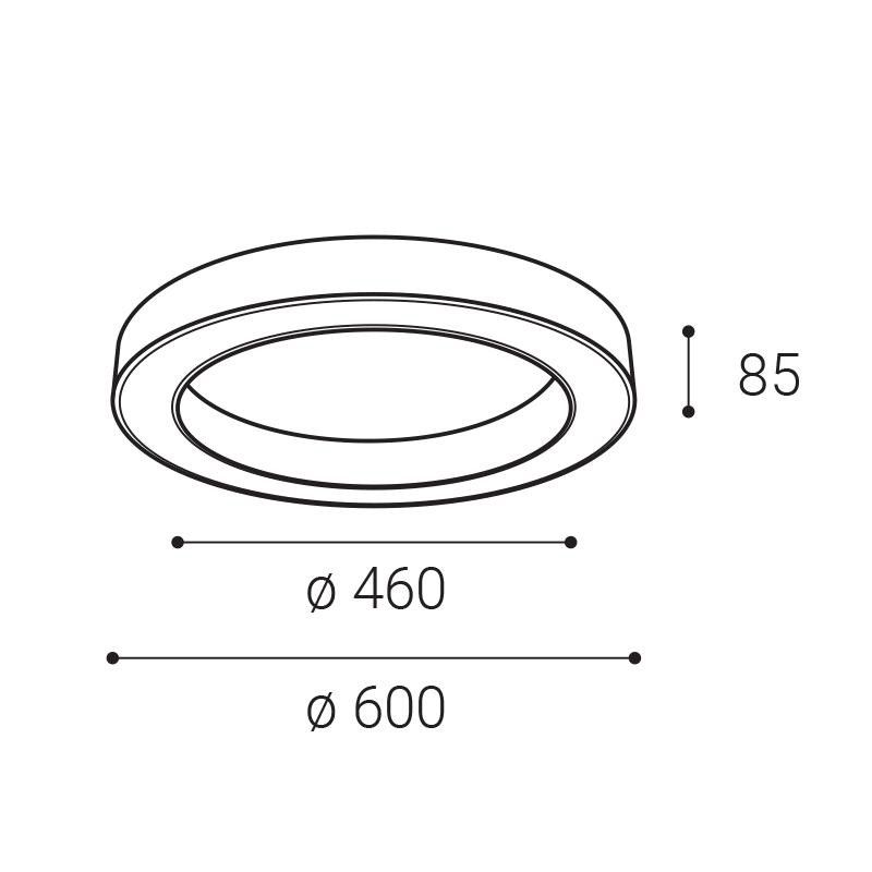 LED2 SATURN SLIM 60, B DALI/PUSH DIM 50W 2CCT 3000K/4000K 1273653D