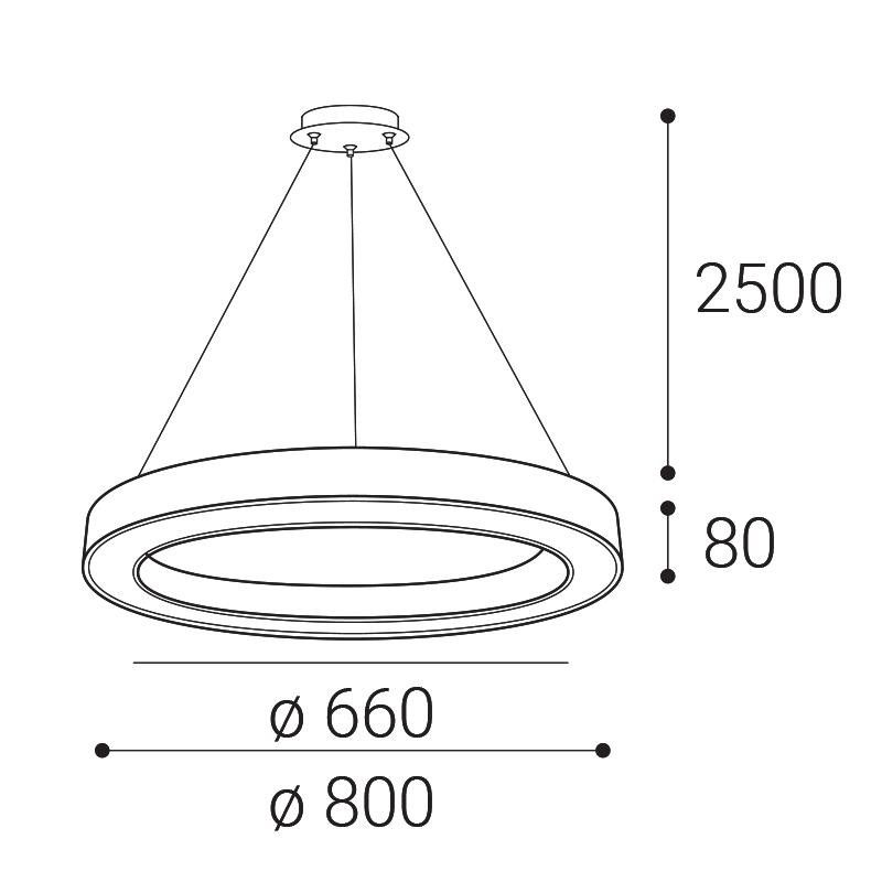 LED2 SATURN SLIM 80 P-Z, W DALI/PUSH DIM 60W 2CCT 3000K/4000K 3273951D