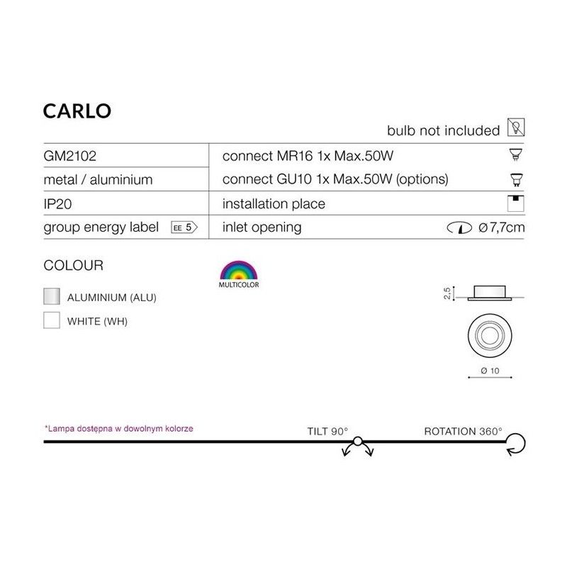 Azzardo zápustné bodové svietidlo CARLO AZ0804