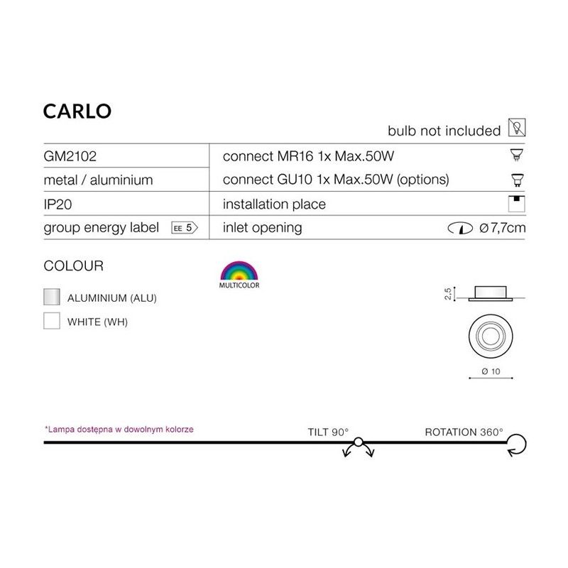 Azzardo zápustné bodové svietidlo CARLO AZ0805