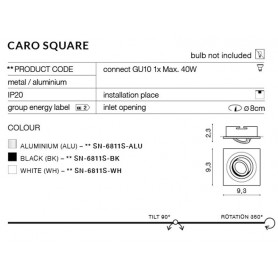 Azzardo Caro square white AZ2433