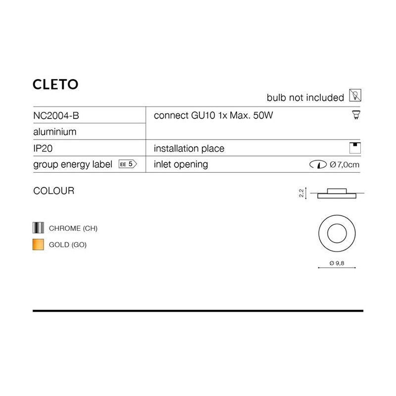 Azzardo zápustné bodové svietidlo CLETO AZ1621