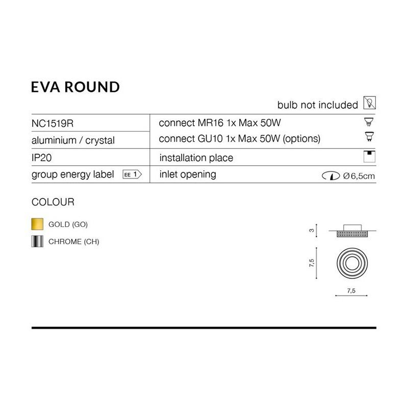 Azzardo zápustné bodové svietidlo EVA AZ1458