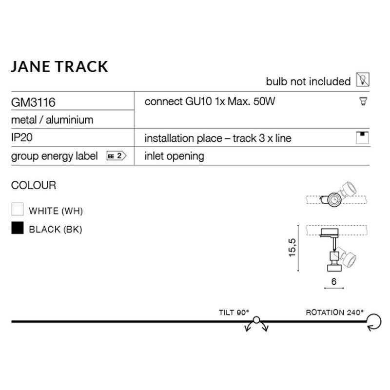 Azzardo Jane track white AZ2460