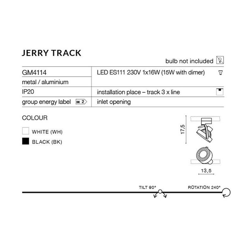Azzardo Jerry track white AZ2459