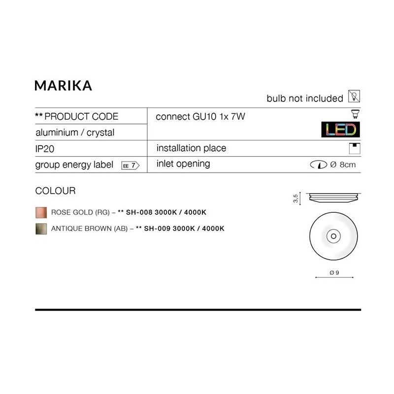 Azzardo Marika antique brown AZ2209