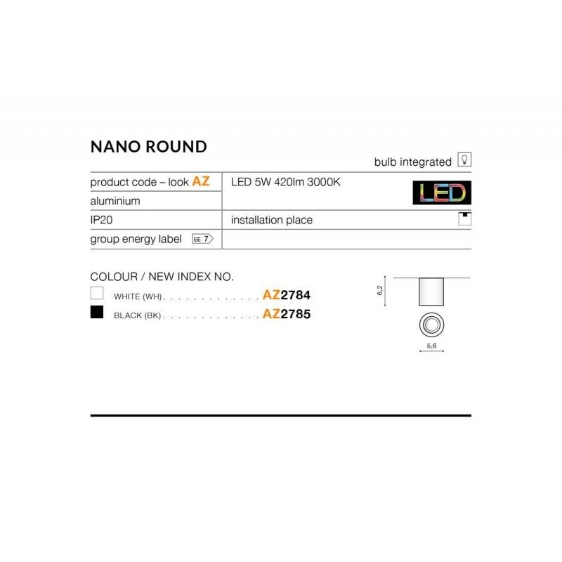 Azzardo Nano round white AZ2784