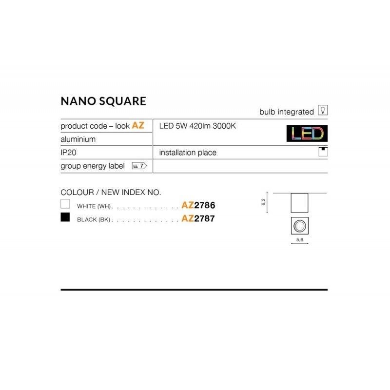 Azzardo Nano square white AZ2786
