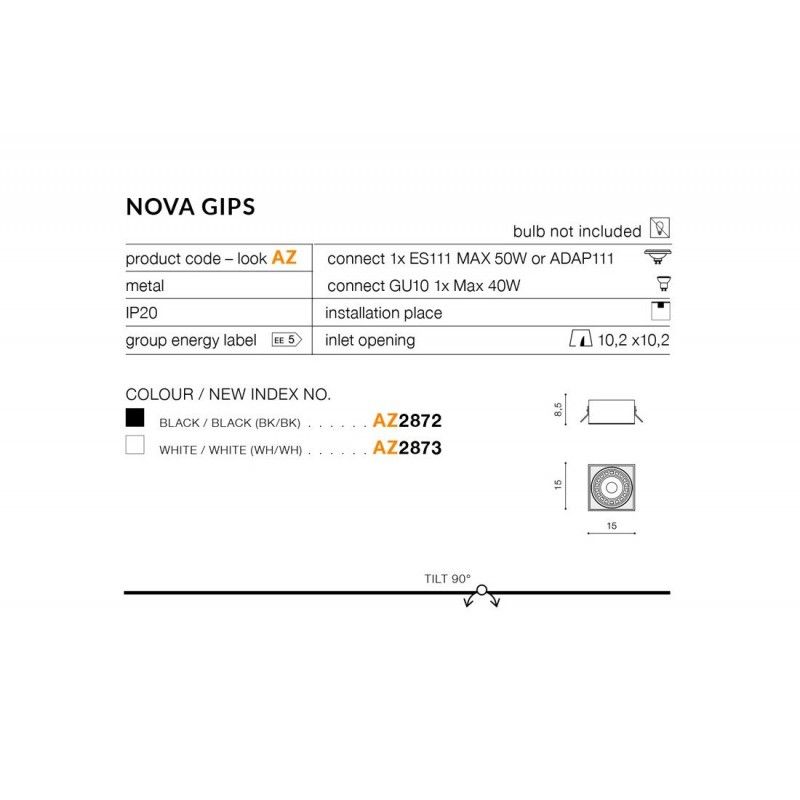 Azzardo Nova gips white AZ2873