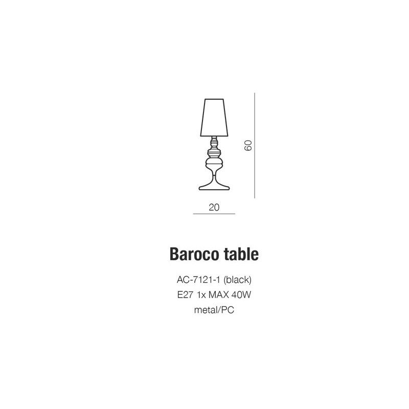 Azzardo Baroco table black AZ2162