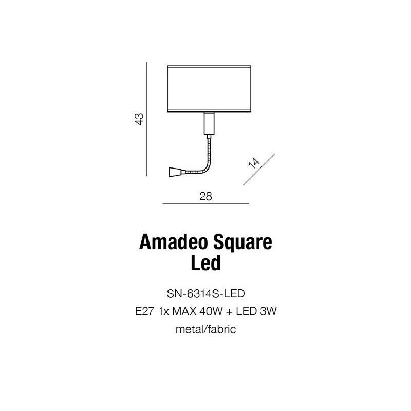 Azzardo Amadeo square LED white AZ2418+AZ2420