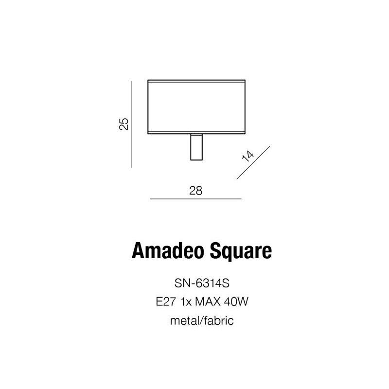 Azzardo Amadeo square white AZ2419+AZ2420