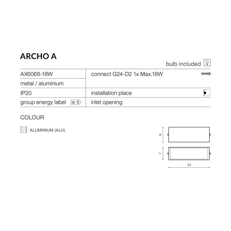 Azzardo nástenné svietidlo ARCHO AZ0326