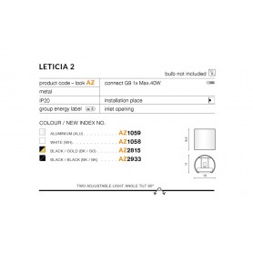 Azzardo Leticia 2 black/gold AZ2815