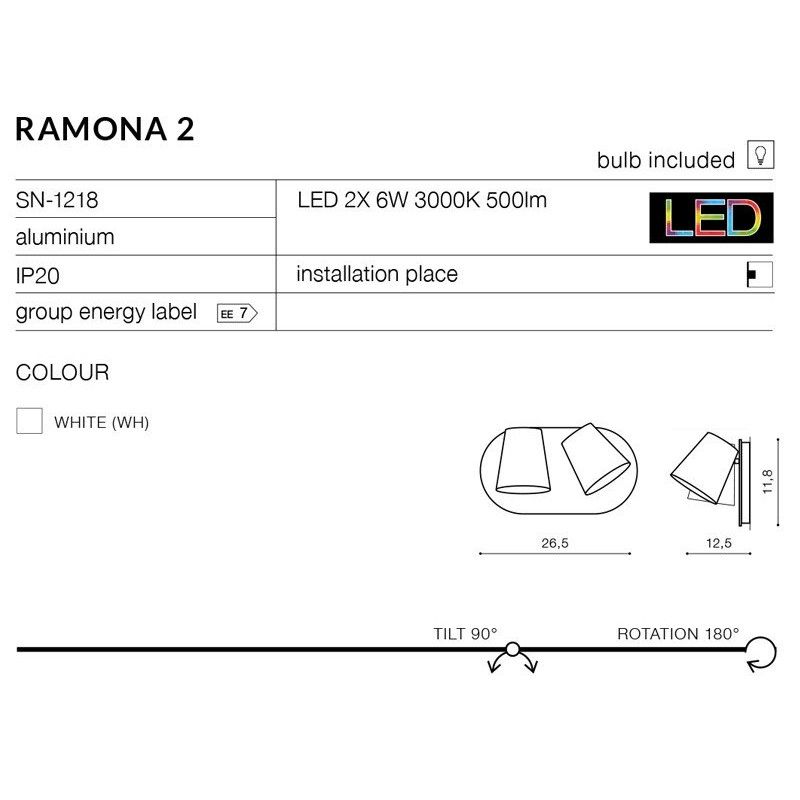 Azzardo nástenné svietidlo RAMONA AZ2564
