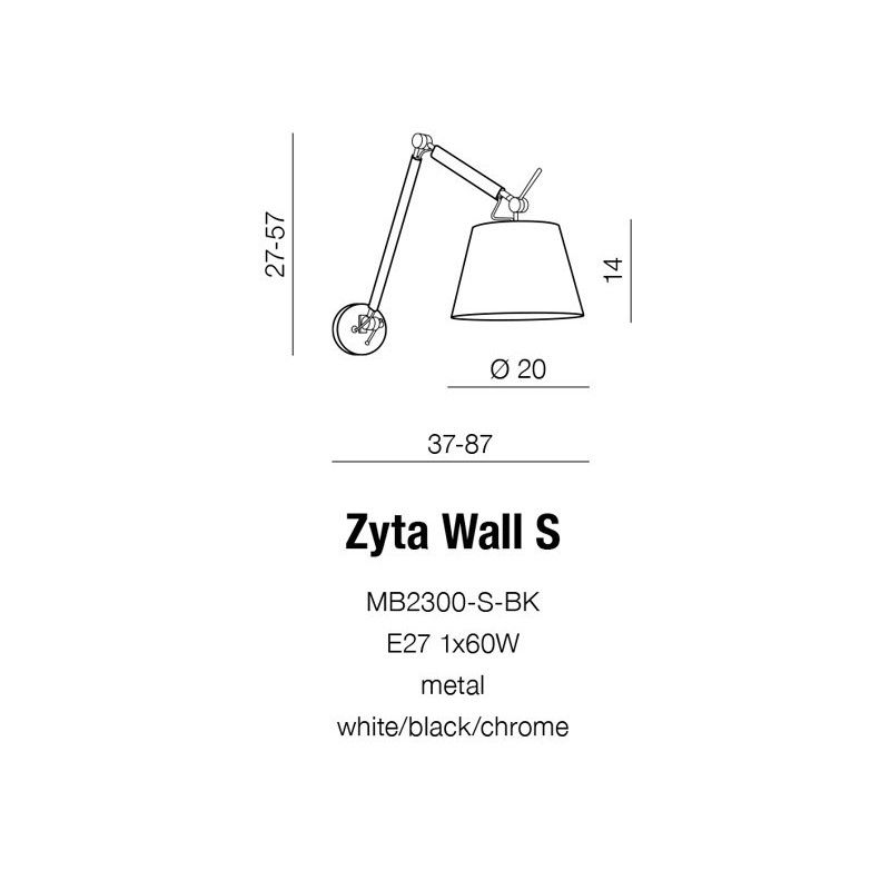 Azzardo Zyta S Wall WH MB2300-S-WH
