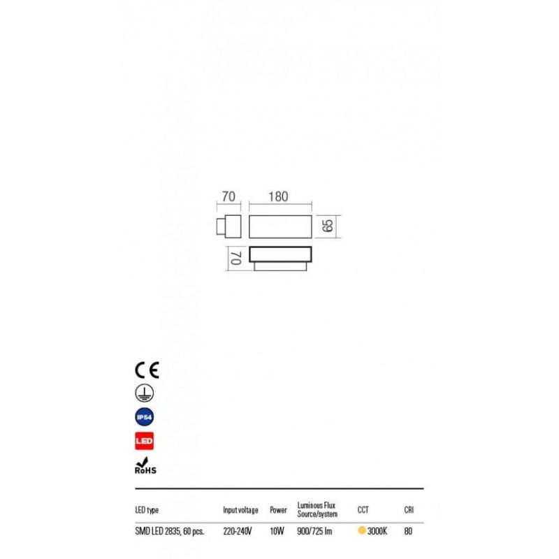 Redo nástenné svietidlo PLANIT 90096
