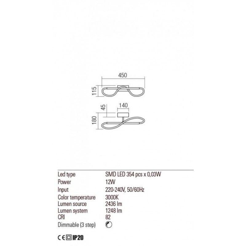 Redo Nástenná lampa CORRAL 01-2108