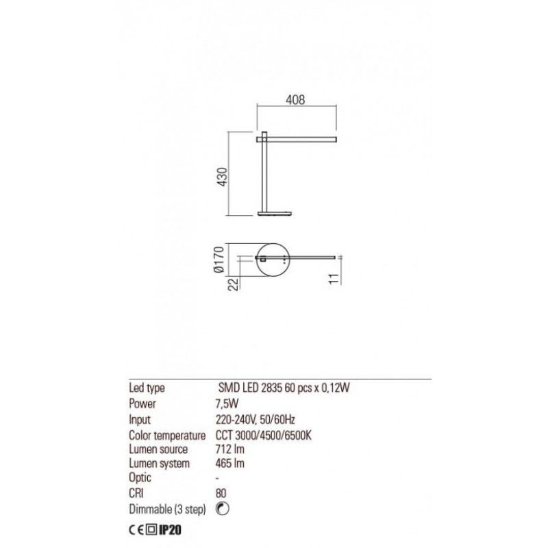 Redo stolná Lampa OMEO 01-2212
