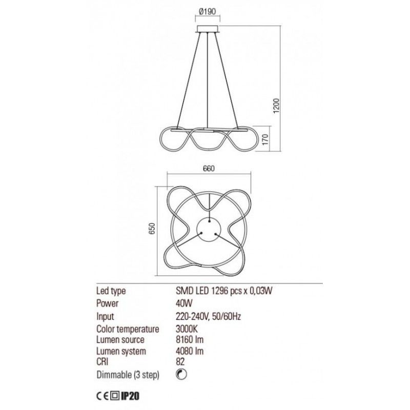 Redo závesná interiérová lampa CORRAL 01-2110