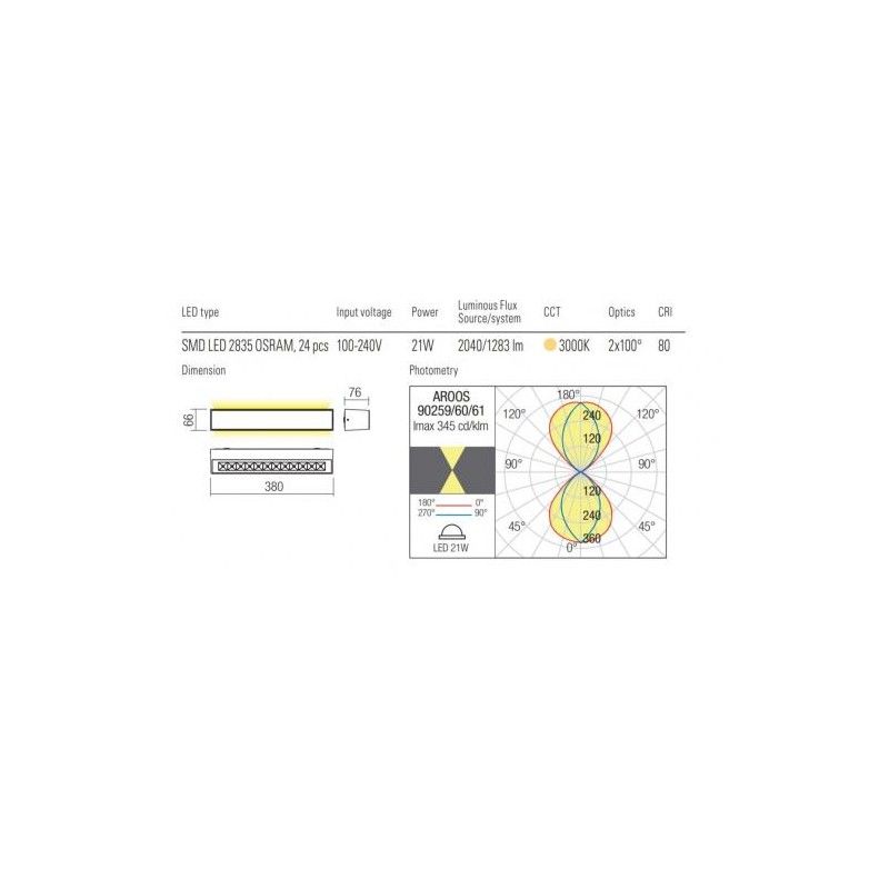 Redo nástenné svietidlo AROOS 90261