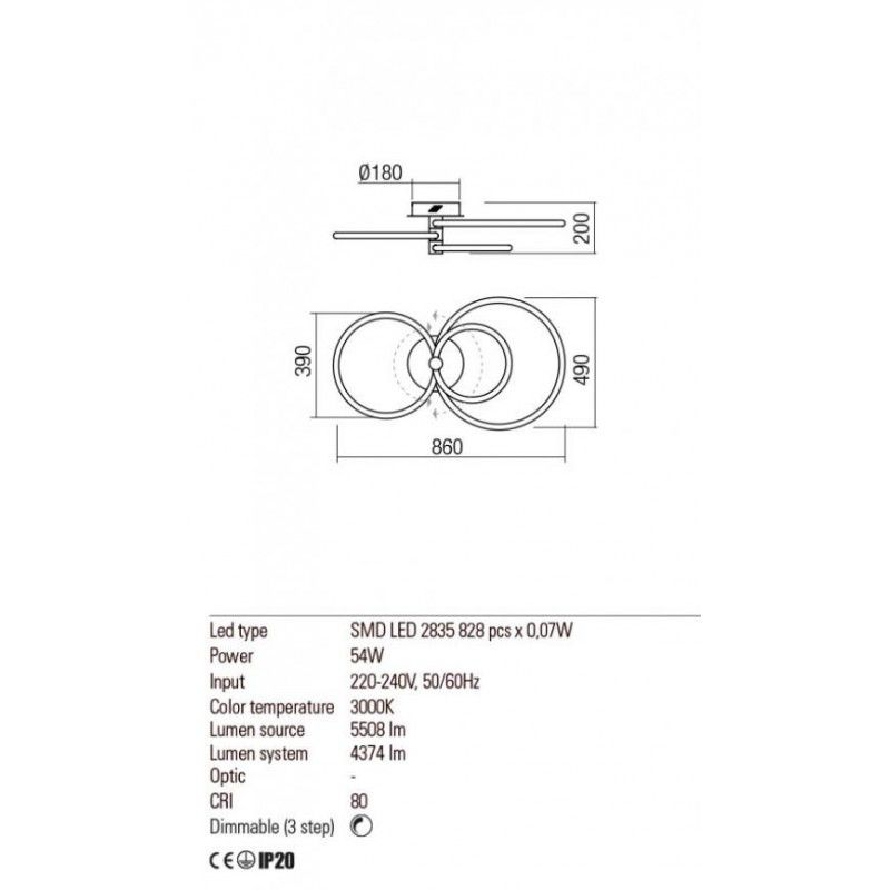 Redo stropné svietidlo SPELL 01-2226