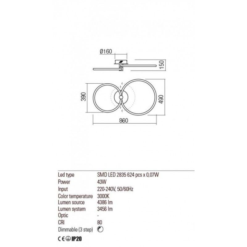 Redo stropné svietidlo SPELL 01-2223