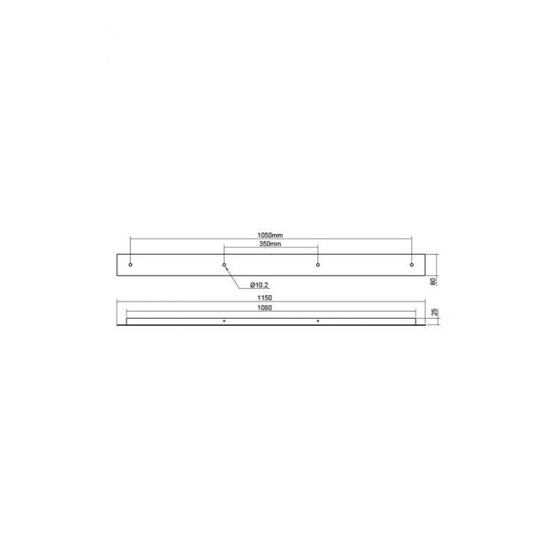 Redo lineárna kovová rozeta TRIMLESS ACCESSORY CS4LN1150WH