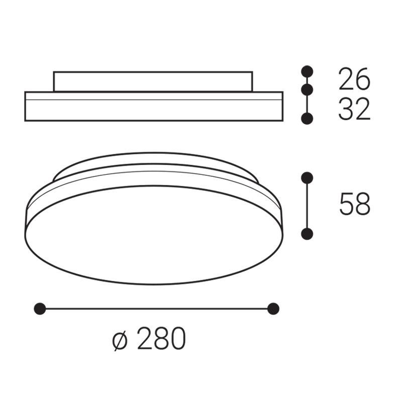 LED2 ROUND III 28 23W 3CCT Emergency 3h 1430251EM