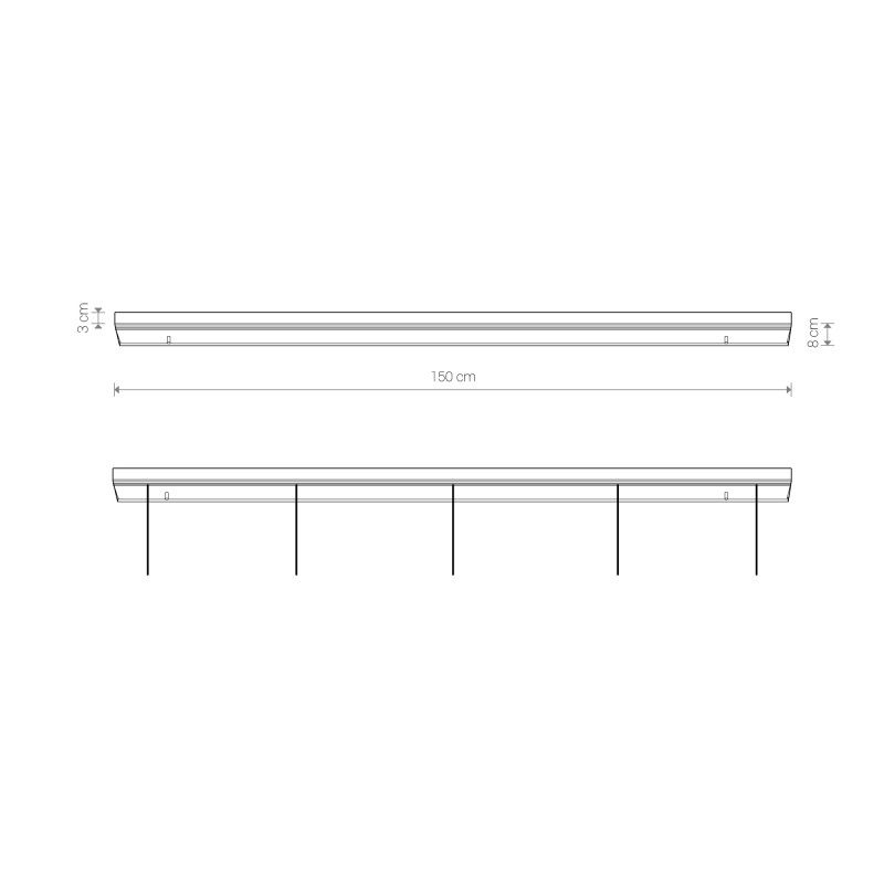 Nowodvorski lištové svietidlo závesné svietidlo CAMELEON CANOPY B 1500 WH 8560