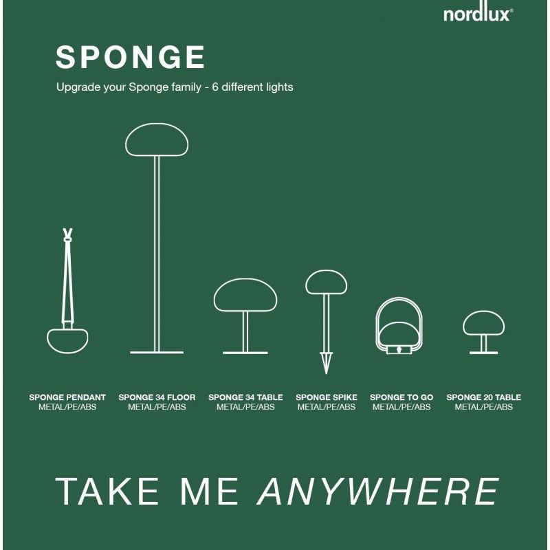 Nordlux Sponge 34 2018165003 akumulátorová stolná lampa LED  LED 9.5 W  biela