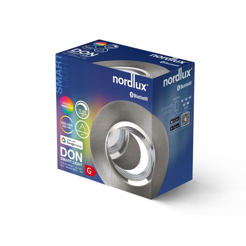 Nordlux 2110900155 Don Smart LED vstavané svetlo  En.trieda 2021: G (A - G) LED  LED 3.2 W niklová