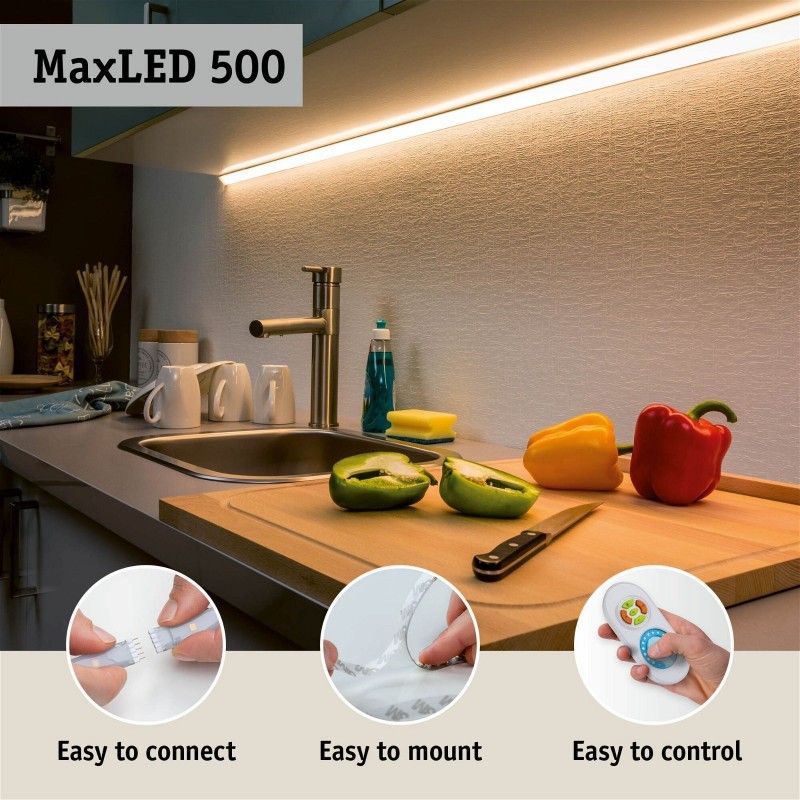 MaxLED 500 LED Strip Full-Line COB samostatný pásek 2,5m 13W 600lm/m 640LEDs/m měnitelná bílá - PAULMANN