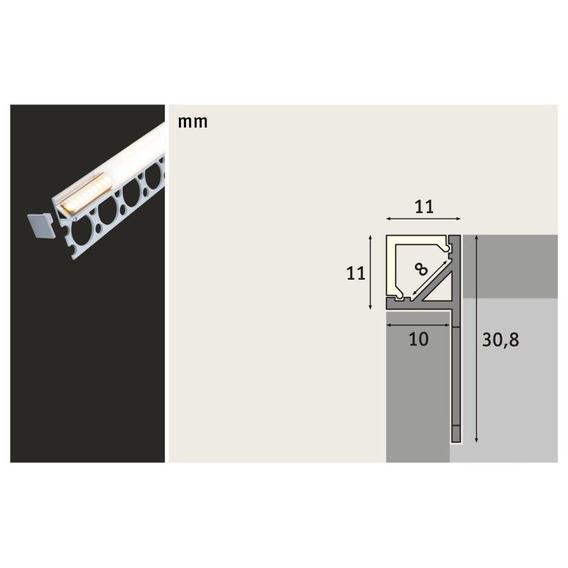 LumiTiles LED Strip Profil Frame 1m hliník eloxovaný/satén - PAULMANN