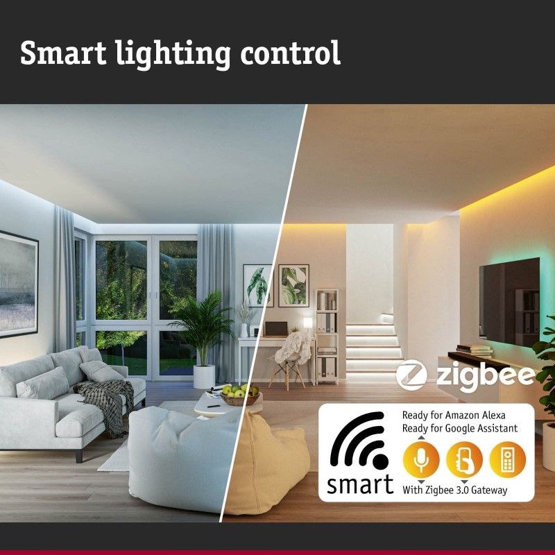 LED venkovní nástěnné svítidlo Smart Home Zigbee Padea soumrakový senzor neláká hmyz IP44 198x71mm CCT 8,2W 230V antraci